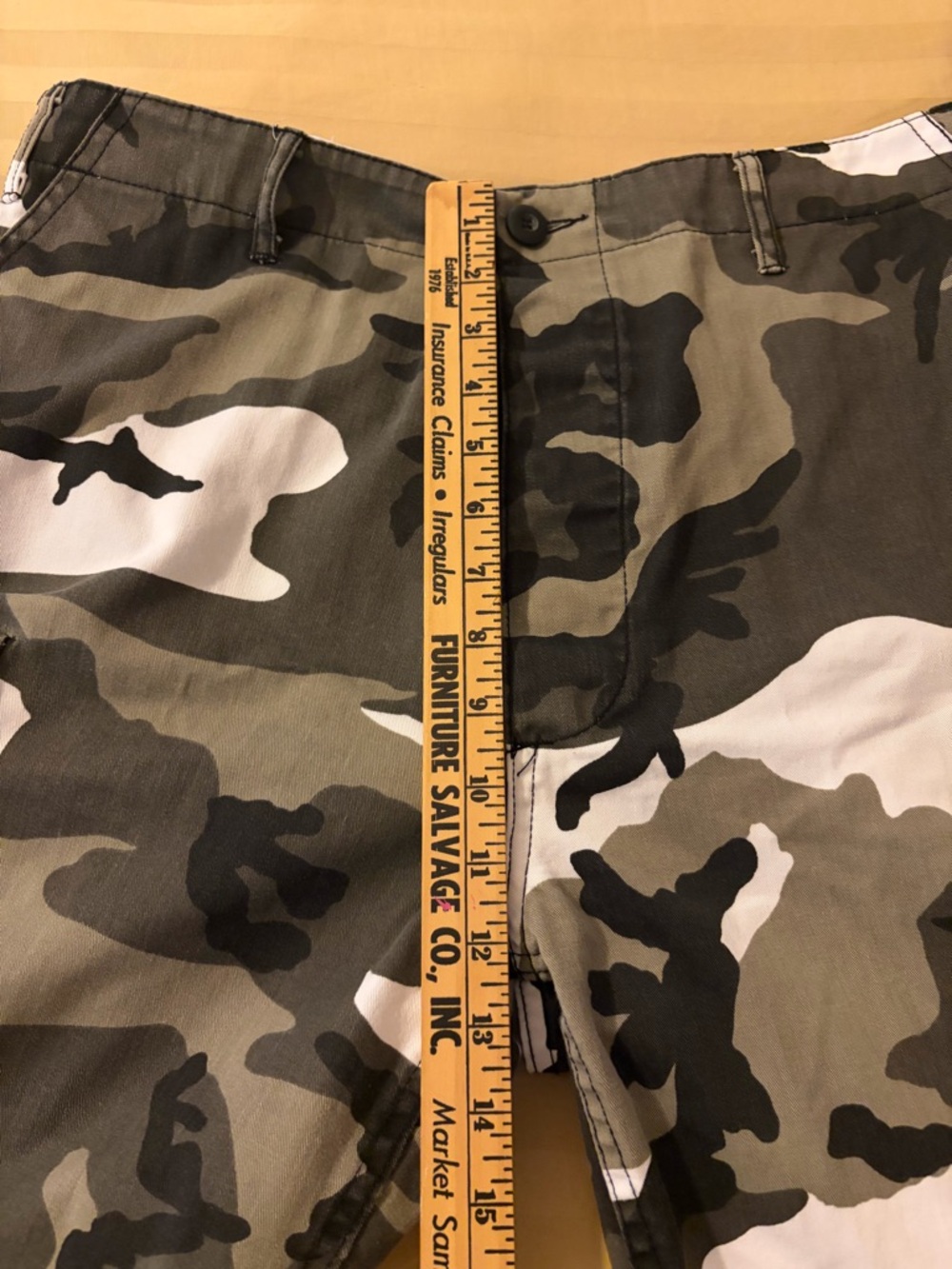 Rothco BDU Camo Cargo Shorts Mens Large White Gray Camouflage Military Tactical - Picture 11 of 13